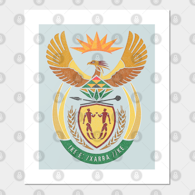 Coat of arms south africa with labels